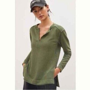 Anthropologie Pilcro Green Split-Hem Tunic/Sweatshirt Size XXS